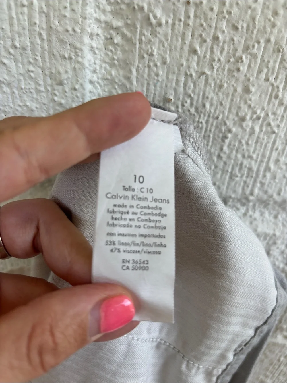 Calvin Klein Jeans Linen Light Gray Casual Shorts sz 10